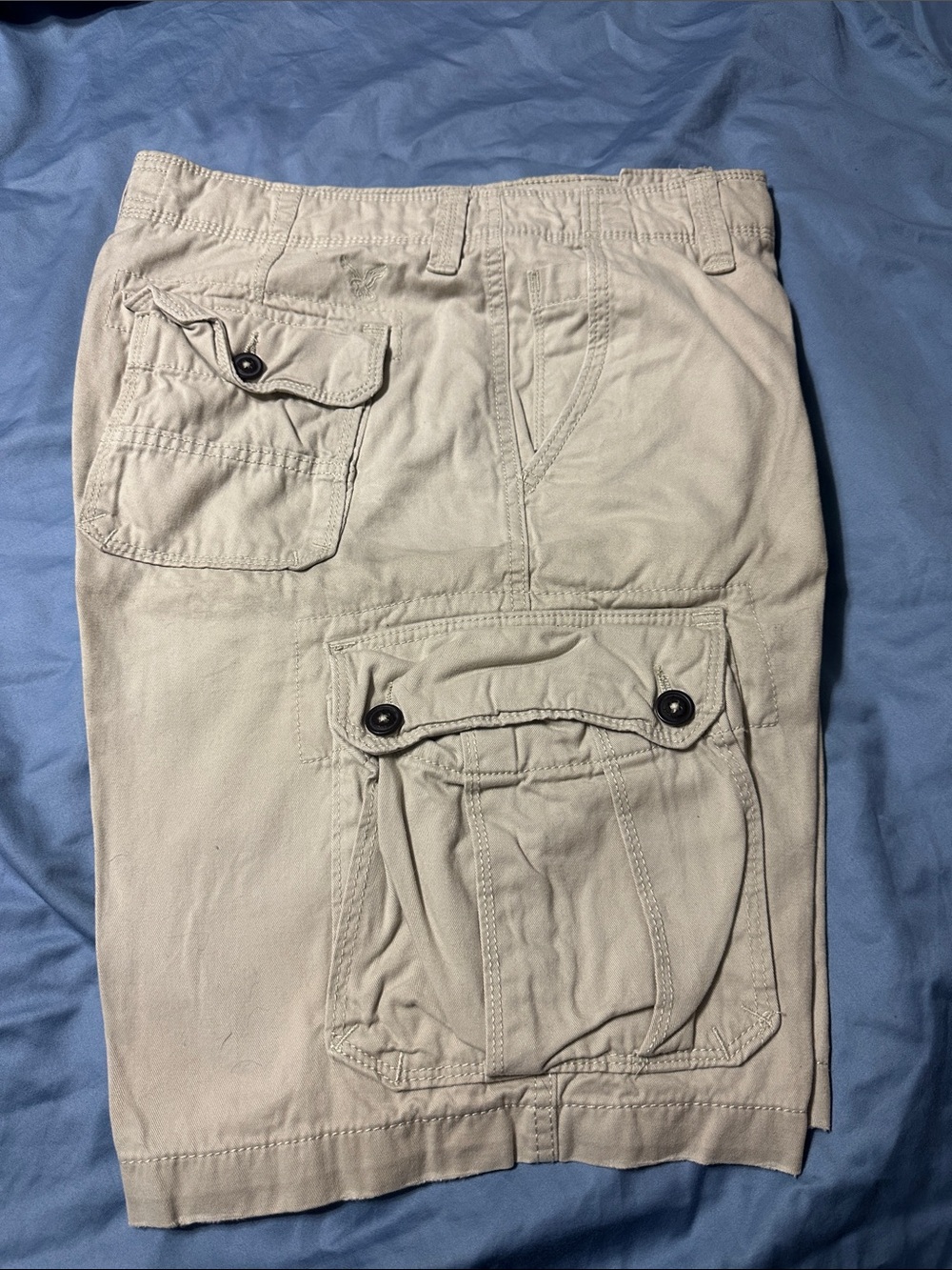 American Eagle Outfitters Light Beige Cargo Shorts with Flap Pockets